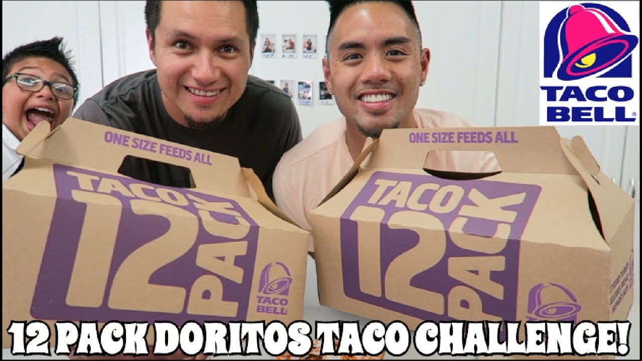 TACO BELL 12 PACK DORITOS TACO CHALLENGE! EAT OFF | MUKBANG