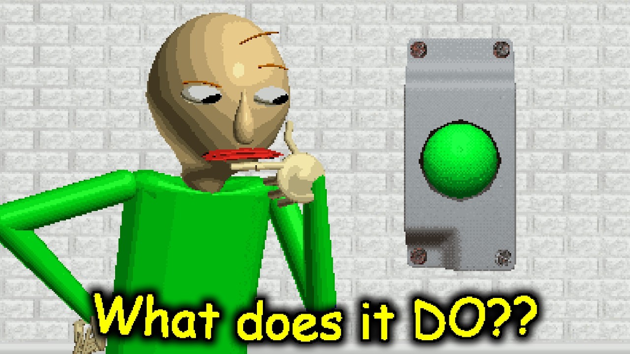 What does the GREEN BUTTON do in Baldi's Basics Plus v0.14 PRE-RELEASE??