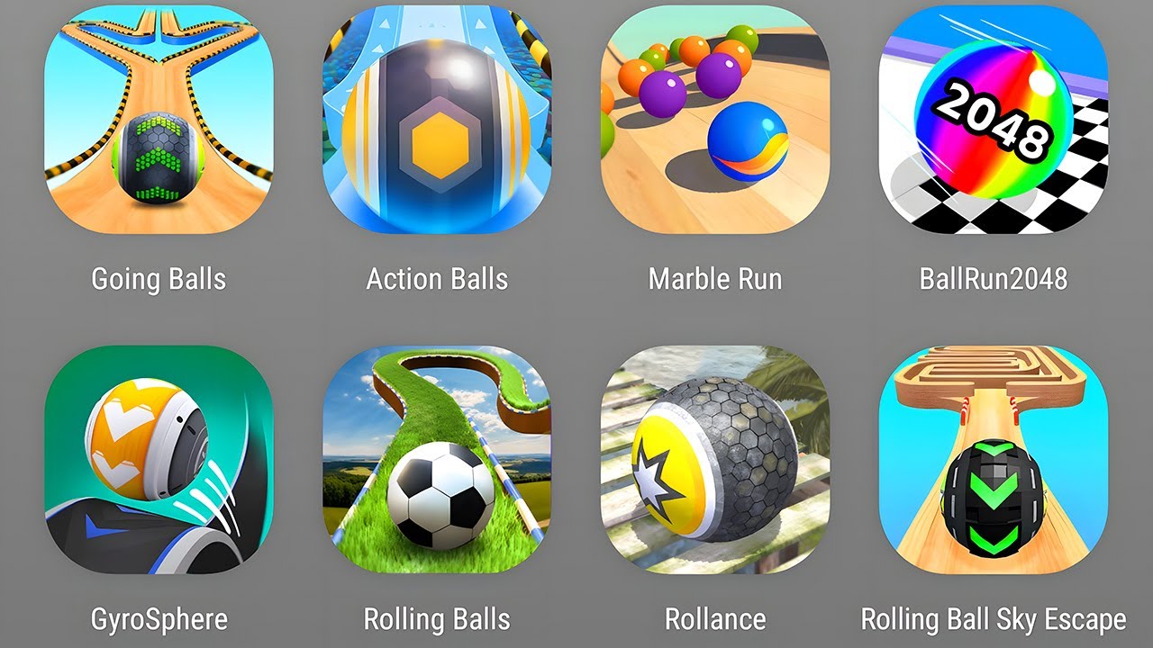 Going Balls, Action Balls, Marble Run, Ball Run 2048,Gyrosphere Ball,Rollance,Rolling Ball Sky