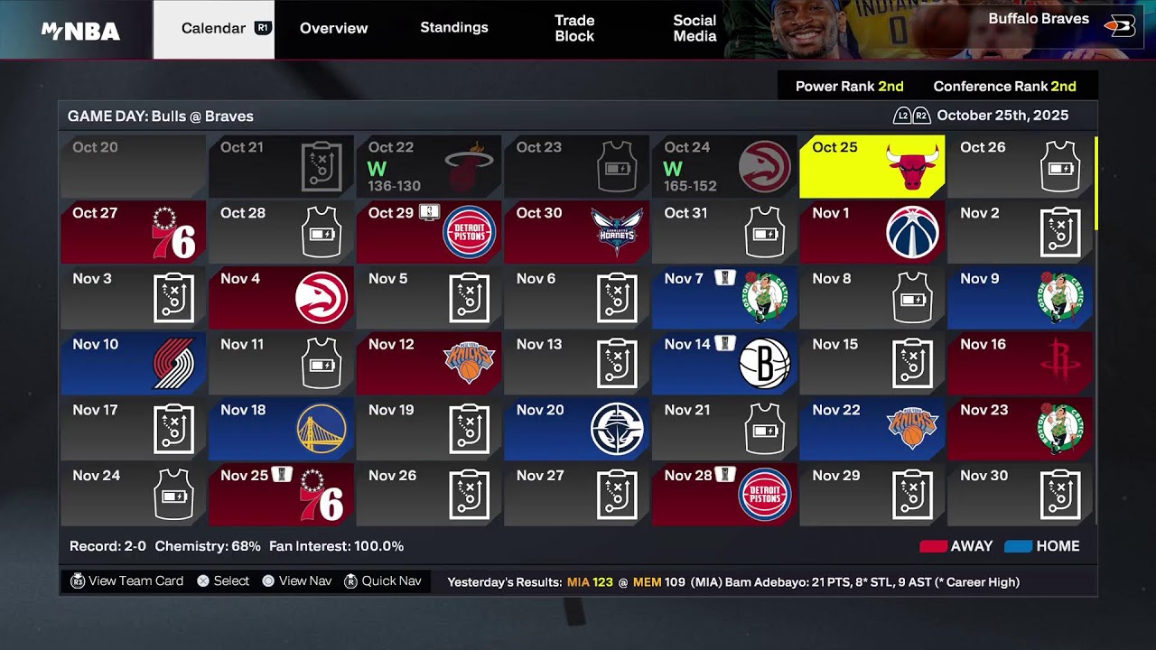 Live on 2k26 MyLeague with my braves