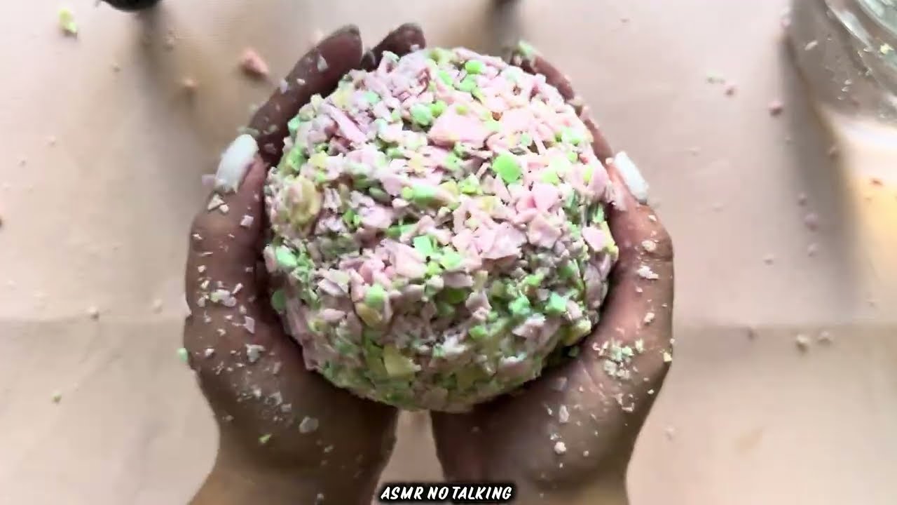 ASMR NO TALKING🤫Big Recycled Soap Ball Cutting🔪Tutorial🔵Crunchy  Crushing Sounds for Sleep & Tingles