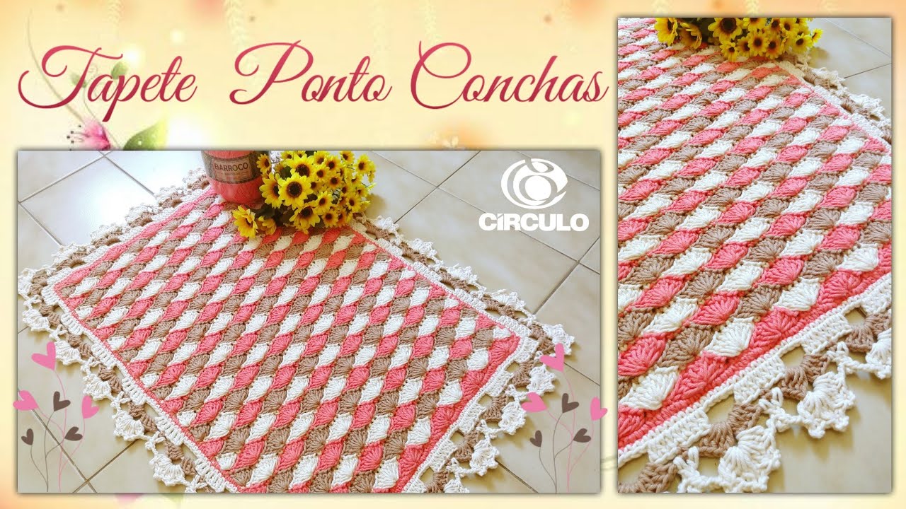 🌷Tapete de Crochê/ Ponto Conchas . Por Vanessa Marcondes.