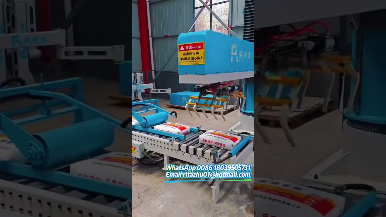 Robotic bag Palletizer  Bag Palletizing Machine for refractory materials #roboticbagpalletizer