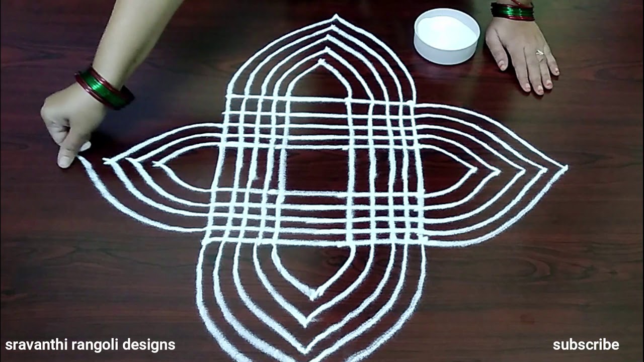 simple padi kolams || dhanurmasam muggulu || geethala muggulu || 4*4 straight dots || rangolis