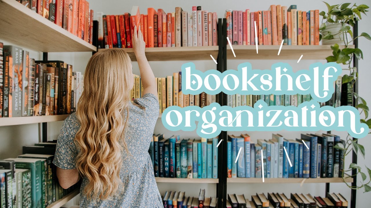 BOOKSHELF ORGANIZATION \\ creating the rainbow bookshelves of my dreams + cozy home library tour! 🌈