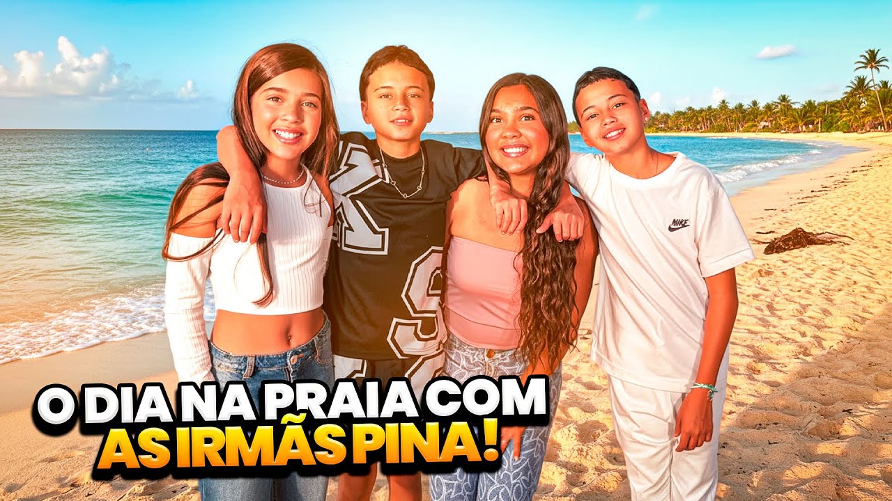 AS IRMÃS PINA E OS GÊMEOS ANTÔNIO E JP FIZERAM UMA FESTA NA PRAIA 😱 •Antônio e JP•