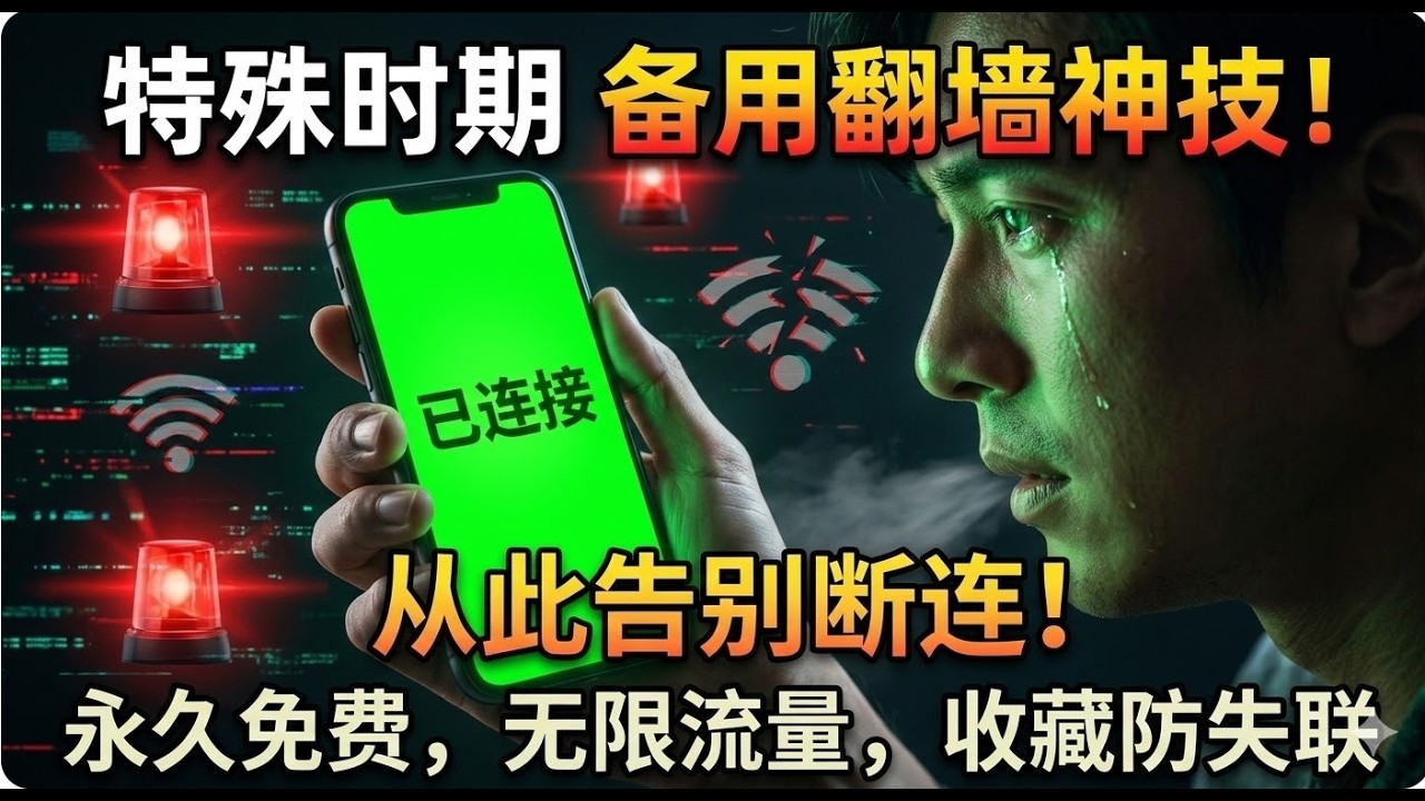 只要有手就能成！2026最新小白自建VPN教程，全平台通用，特殊时期永不失联。 别怕听不懂！手把手带你搭建专属免费VPN：不仅能看奈飞，还能免费用Gemini。YouTube实测30万K