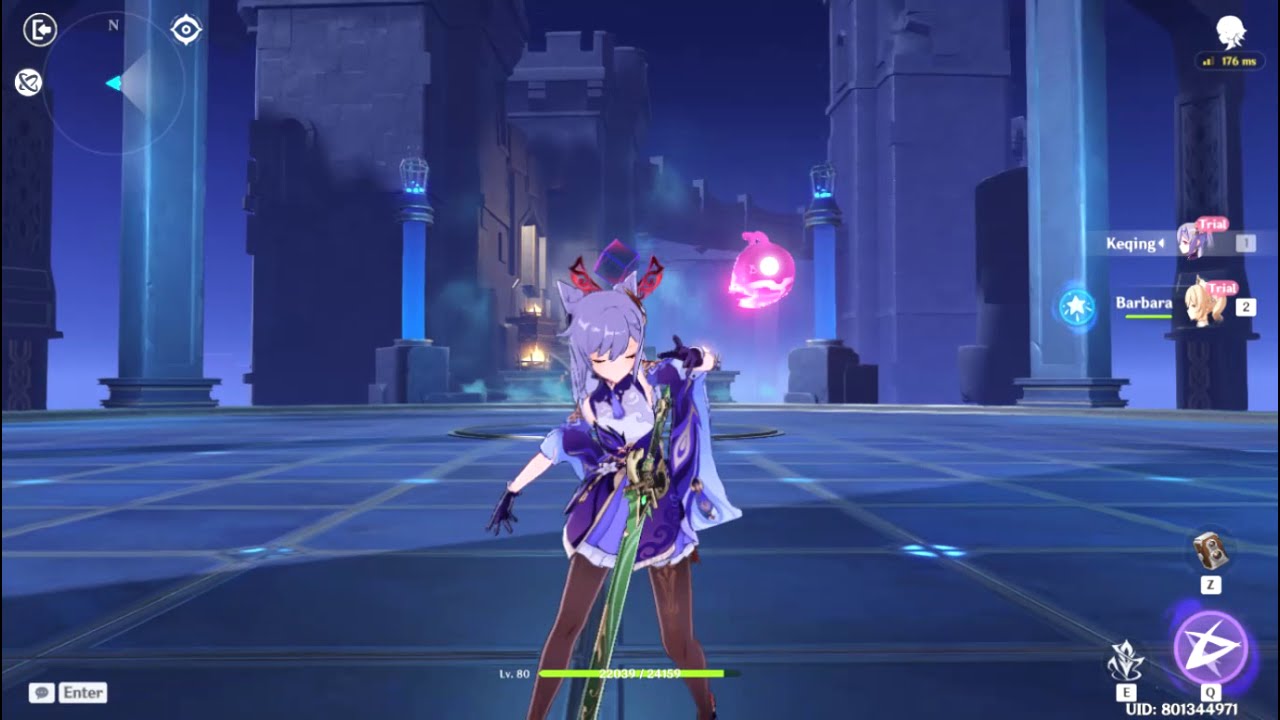 Keqing Skills and Sample Combos Showcase