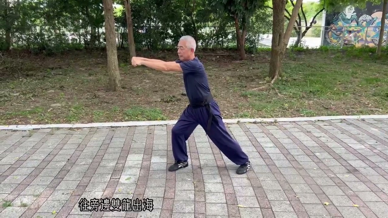 【中道武術 拳功展示36】洪拳「工字伏虎拳」之「後雙貫手」（雙龍出海）功法示範，為南少林難練功法之一！