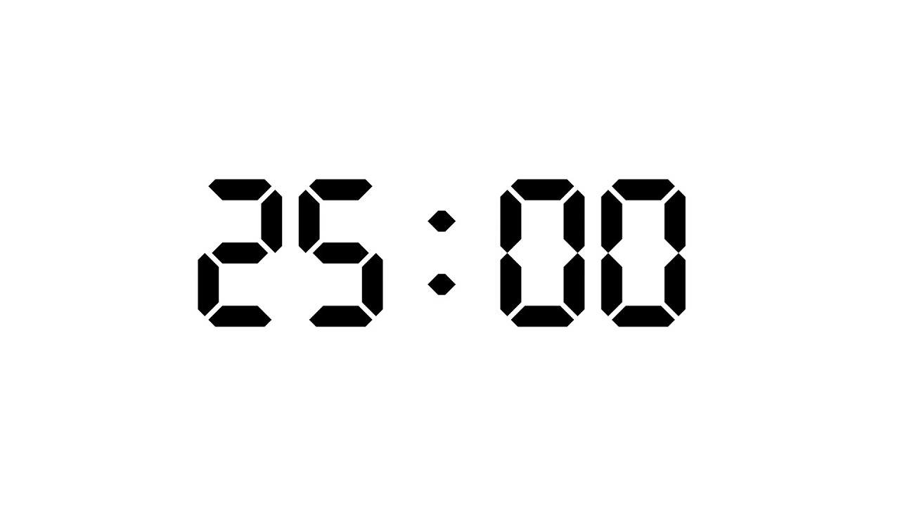 25 Minute | 1500 Seconds Timer | White Screen With Silent Focus | NX