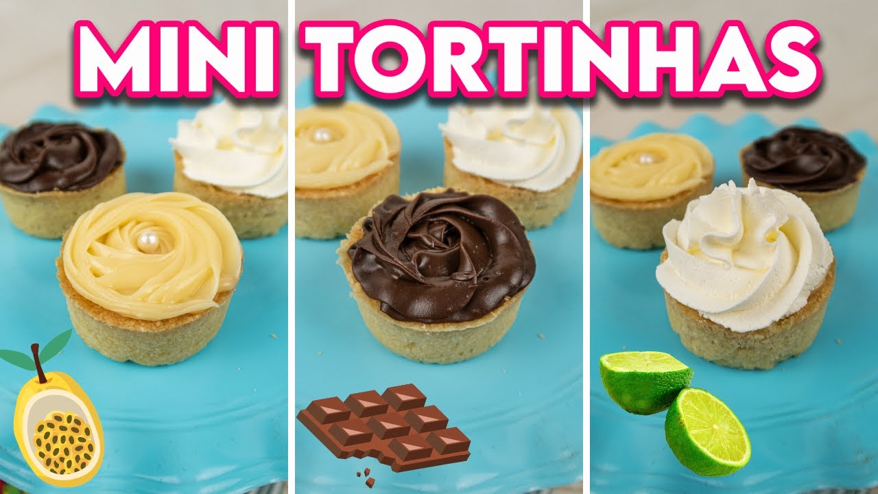3 Sabores de Tarteletes para Vender (Mini Tortinhas): Limão, Maracujá e Chocolate