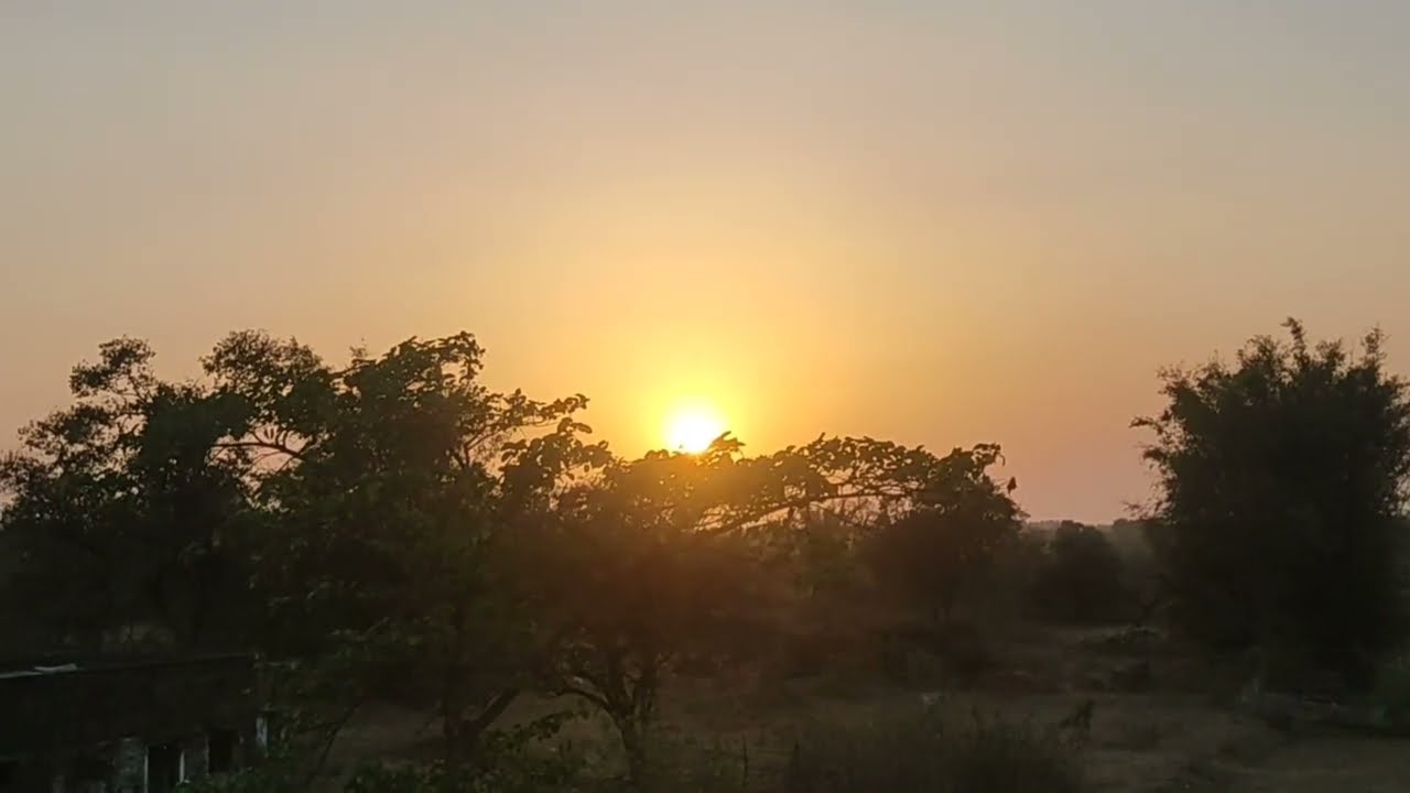 sunset view from my home roof #sunset.#view #village