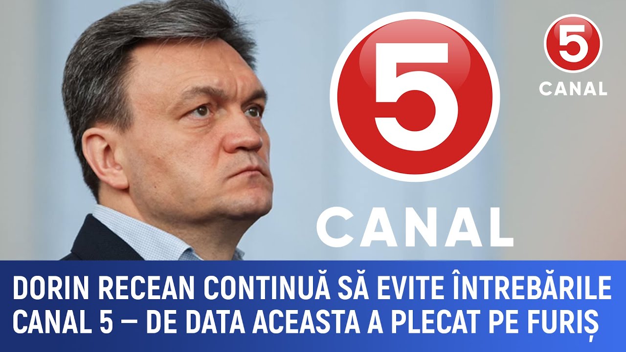 Dorin Recean continuă să evite &icirc;ntrebările Canal 5 - de data aceasta a plecat pe furiș