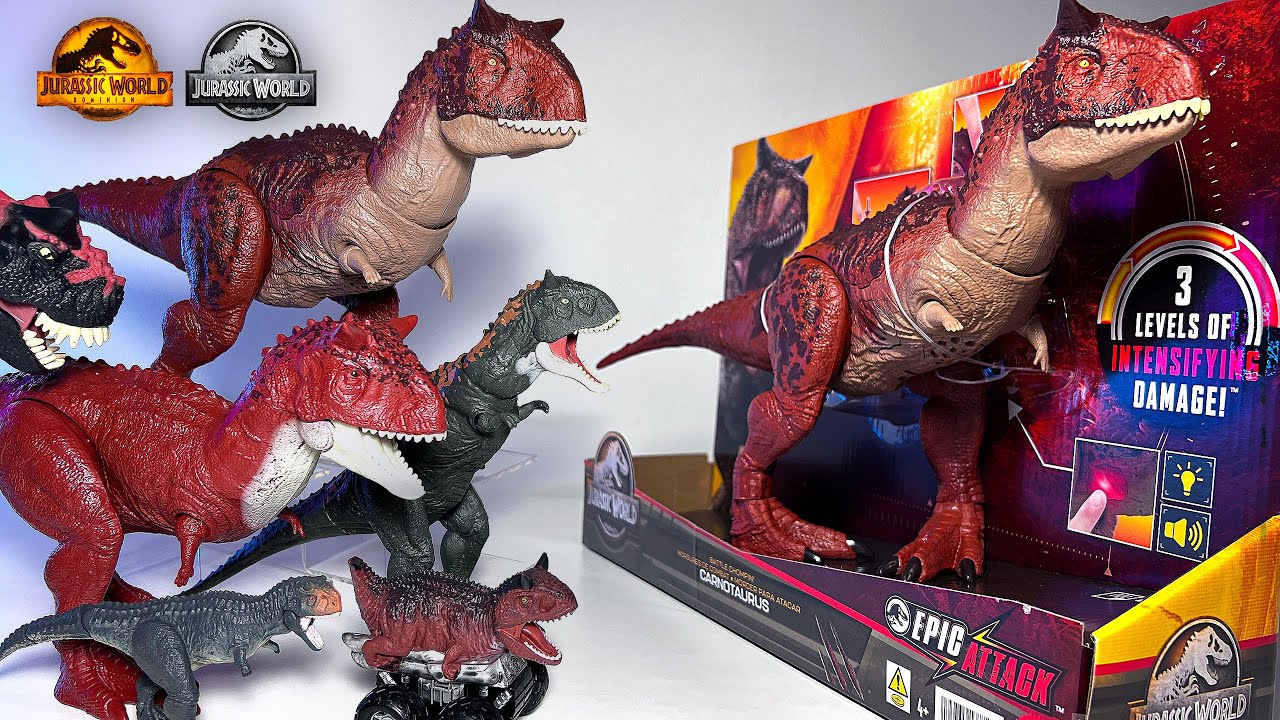 NEW 2023 CARNOTAURUS EPIC ATTACK BATTLE CHOMPIN'! Jurassic World Carnotaurus Toys Collection