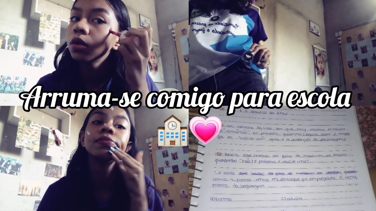 Arruma-se comigo para escola 💗🏫😭