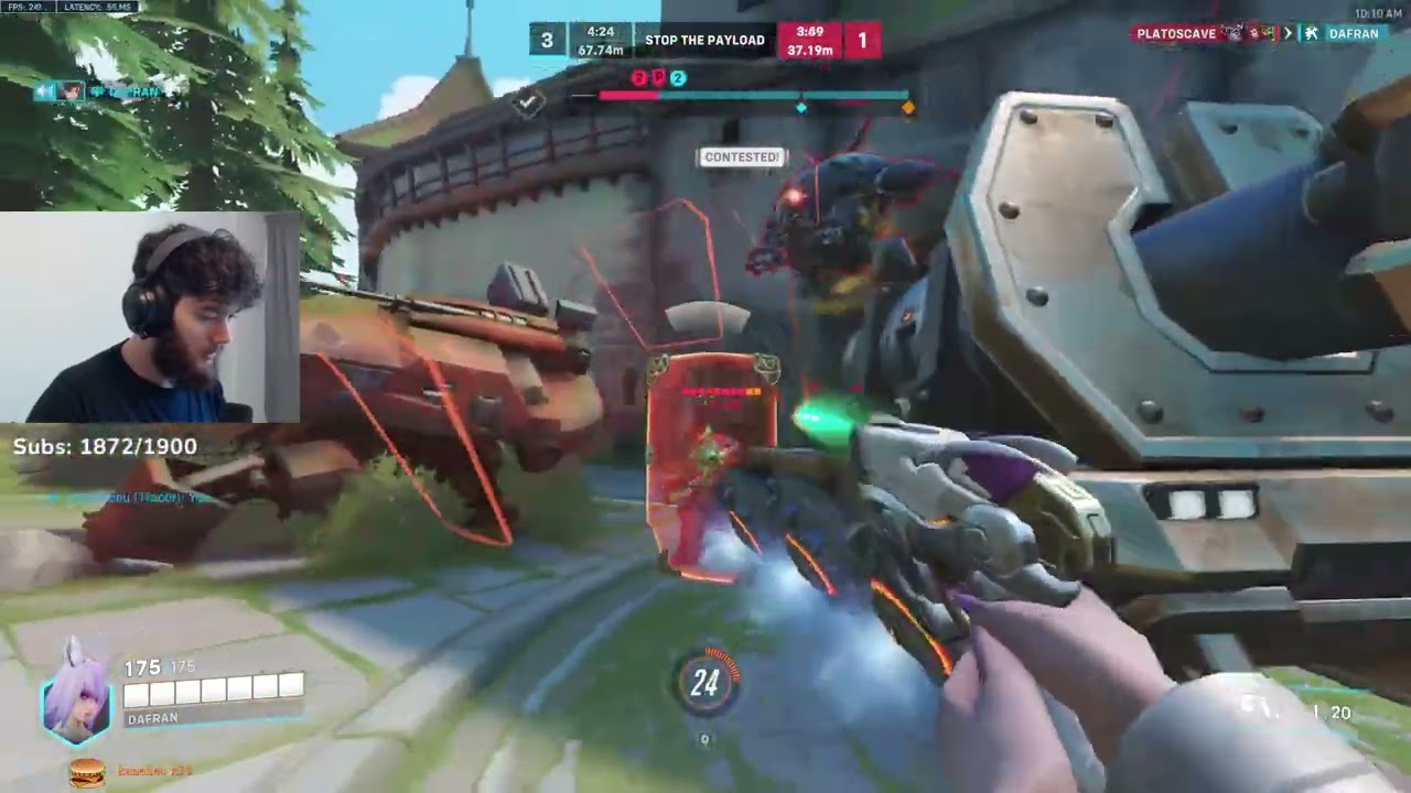 Dafran JUNKER QUEEN, DVA, ZARYA COMPETITIVE Gameplay! [ OVERWATCH VOD Replays ]