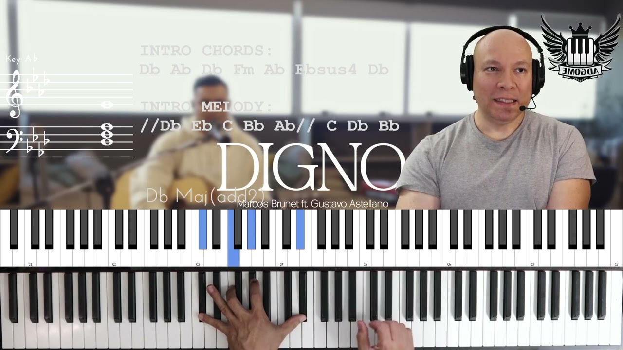 Digno Marcos Brunet ft Gustavo Astellano Piano Tutorial
