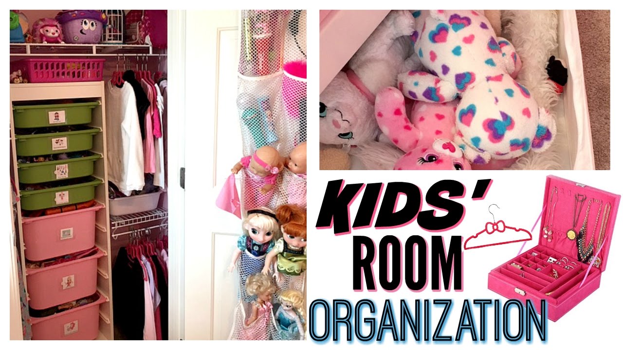 7 YEAR OLD'S SMALL BEDROOM ORGANIZATION & STORAGE | FLOCKED HANGERS, STUFFED ANIMAL STORAGE & MORE!