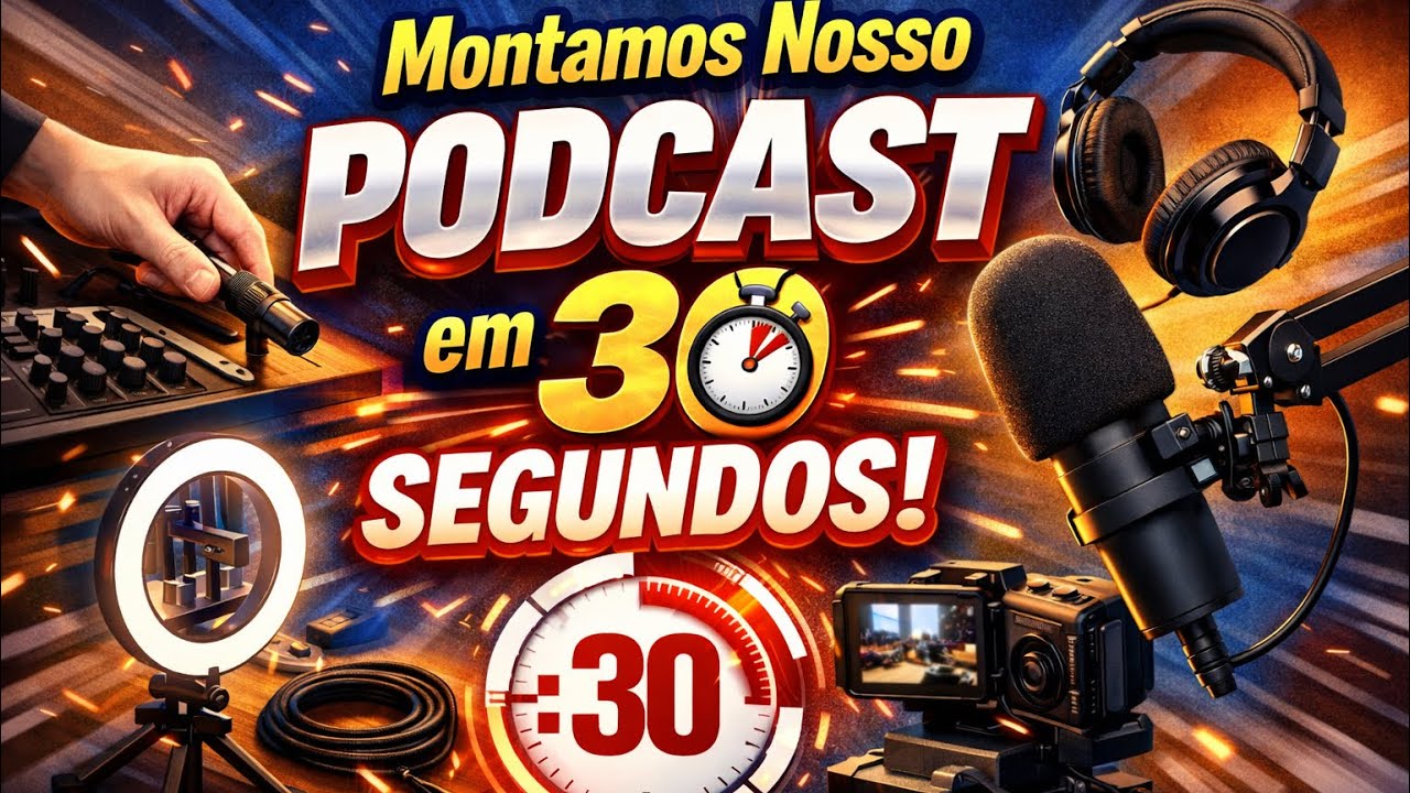Studio de Podcast montado em menos de 1 minuto! 