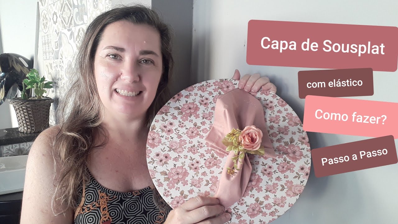 Como fazer Capa de Sousplat em tecido com elástico | Supla | Passo a passo #façaevenda