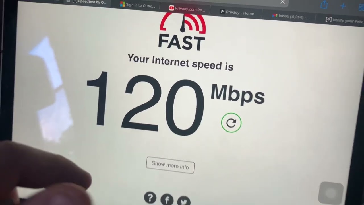 Mint mobile speed test on a tablet line