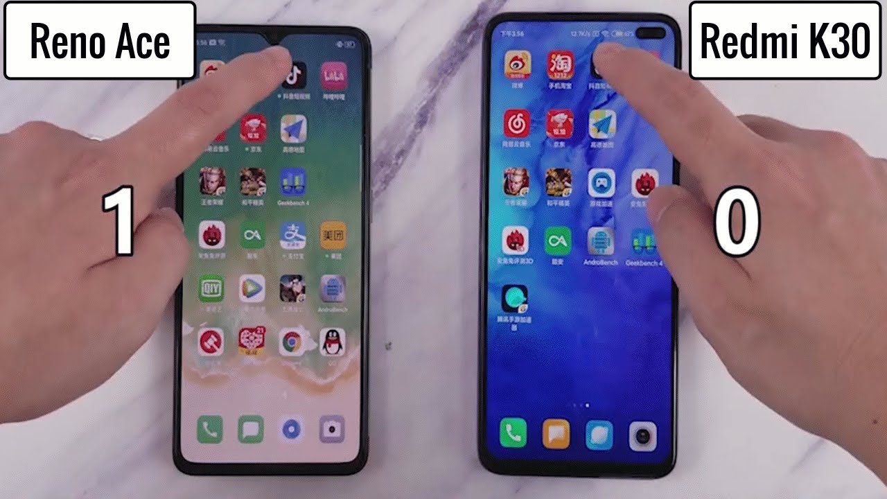 Oppo Reno Ace VS Redmi K30 || Speed Test Comparison ||【Known Mobile】