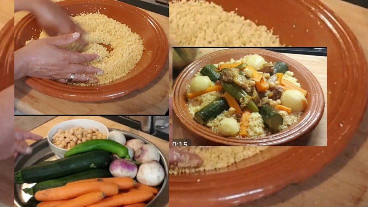 الكسكس المغربي بالقديد- couscous à la viande séchée ou kadid