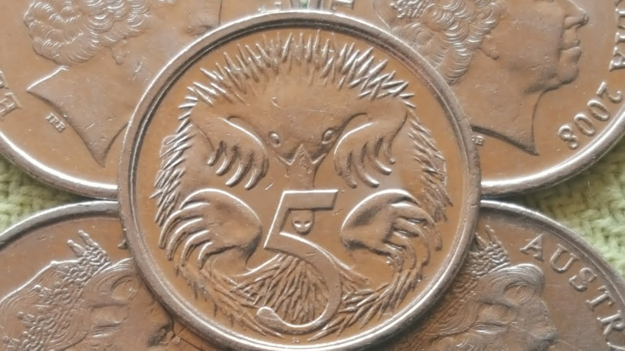 Australian 5 cent error 2008 double rim