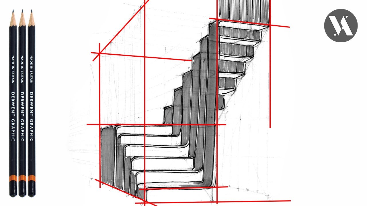 7. How to draw: STAIRS in Perspective | Easy step by step Drawing Tutorials for Beginners
