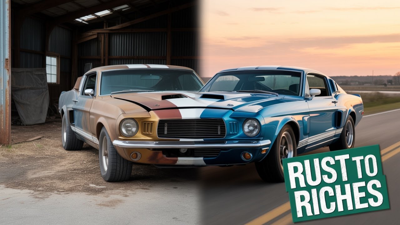 Abandoned Shelby GT500 Restored After Decades — Full Engine Rebuild & Black Paint Reveal