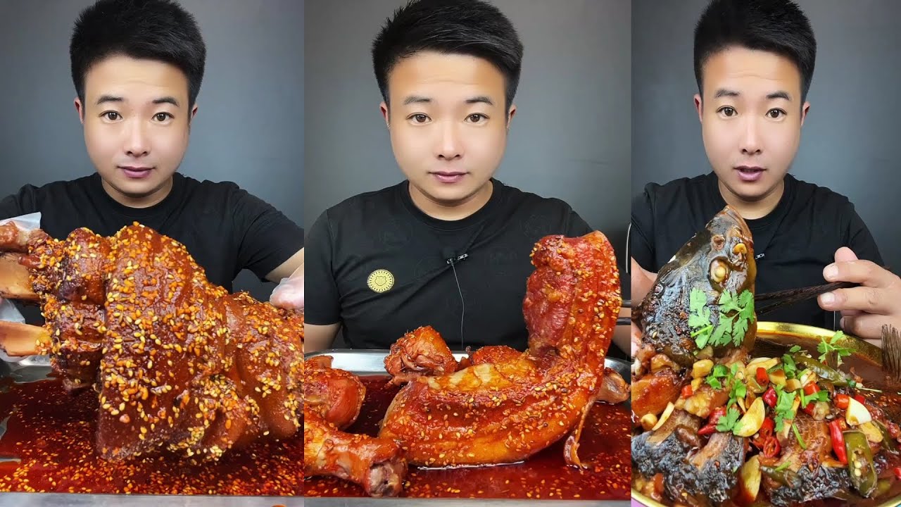 ASMR MUKBANG | SPICY BRAISED PORK BELLY |  EATING SHOW | EATING SHOW | Eat Beef Ribs 