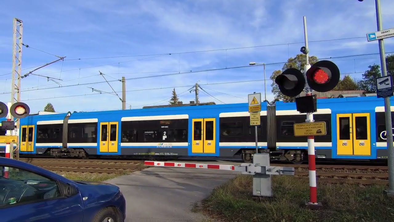 [4K] ]Przejazd #Tychy ul.Jeżynowa #2 - Wskaźnik kierunku jazdy, Polish Railroad crossing, 踏み切りポーランド