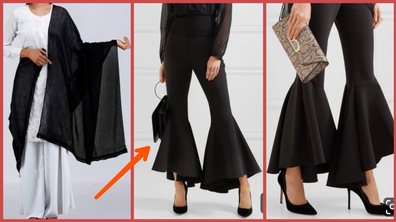 DIY : How to Make Full Flared High-Low Ruffle Pants Tutorial