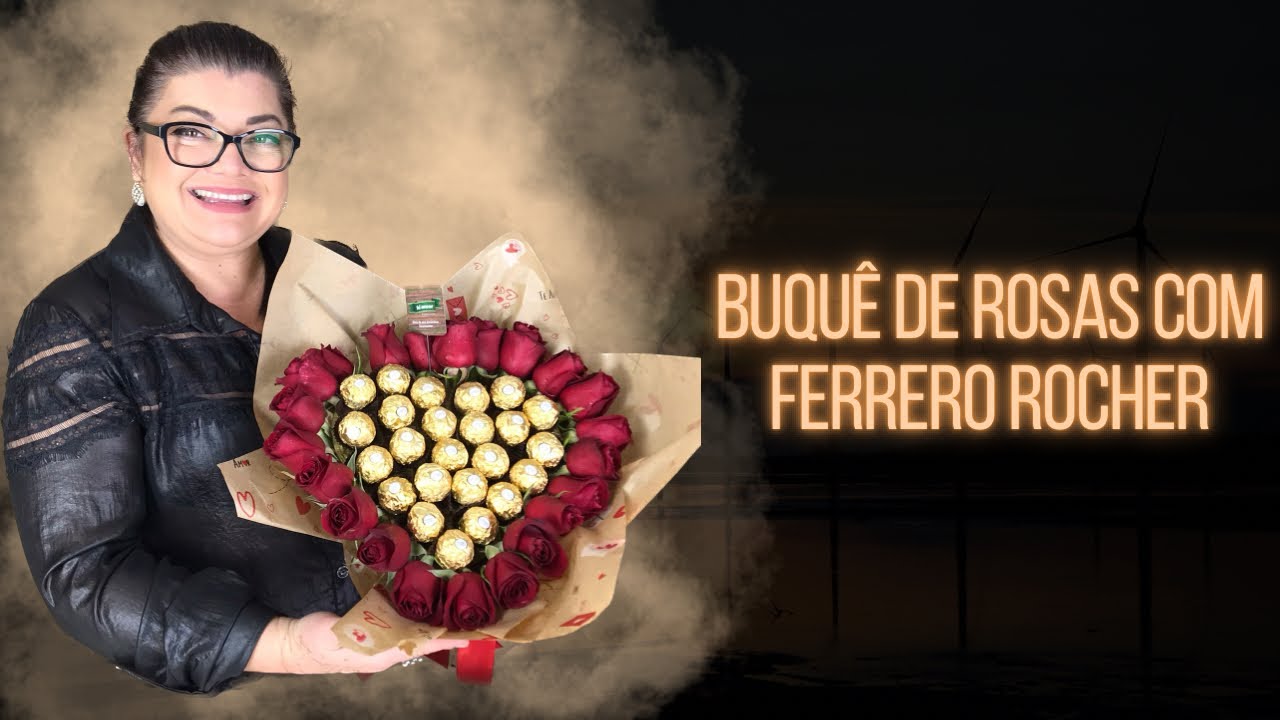 Buquê de rosas com Ferrero Rocher