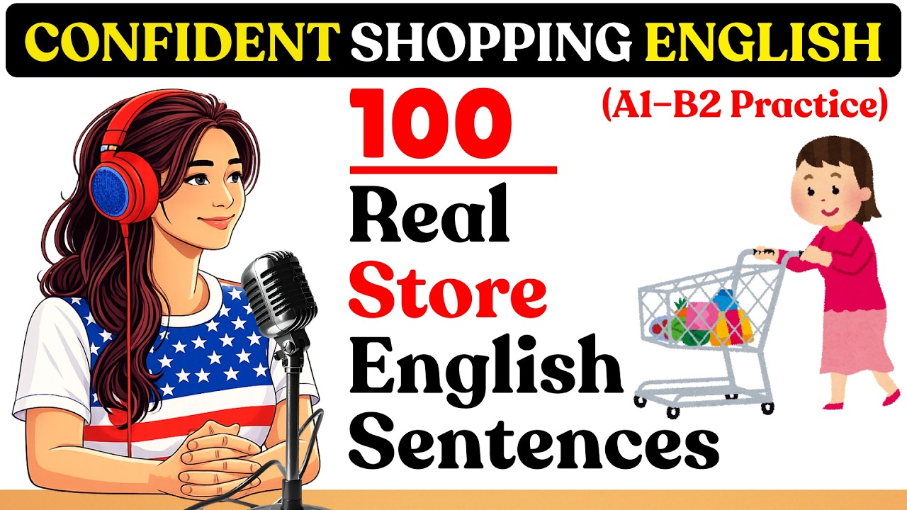 100 English Sentences for Shopping | Real Conversations You Need (A1–B2 Practice)