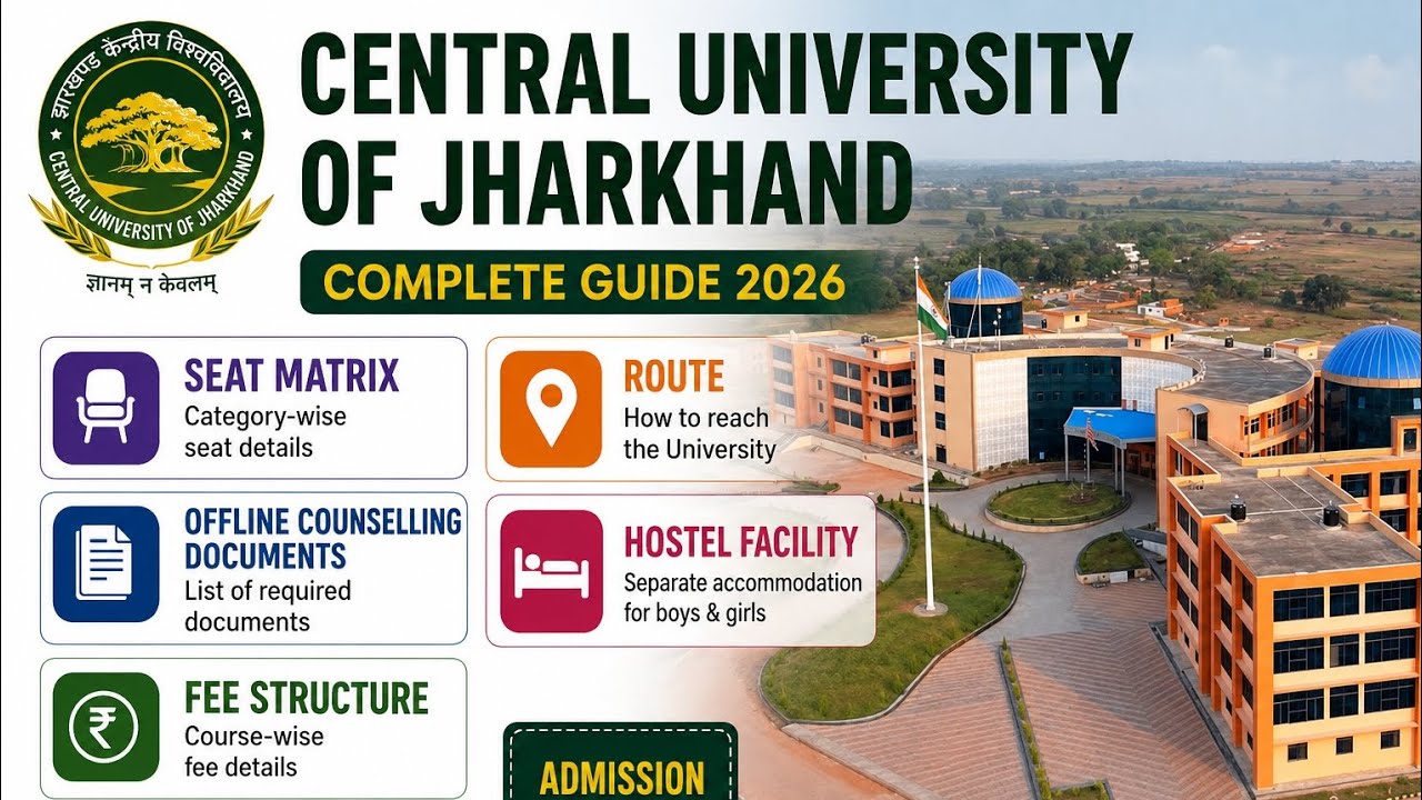 Central university of jharkhand  Admission details 2026 # Counselling process