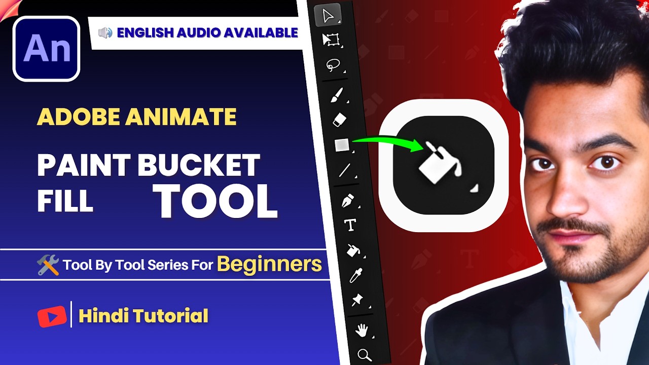 Adobe Animate Paint Bucket Tool Tutorial | Color Fill & Gap Size Explained (Hindi)