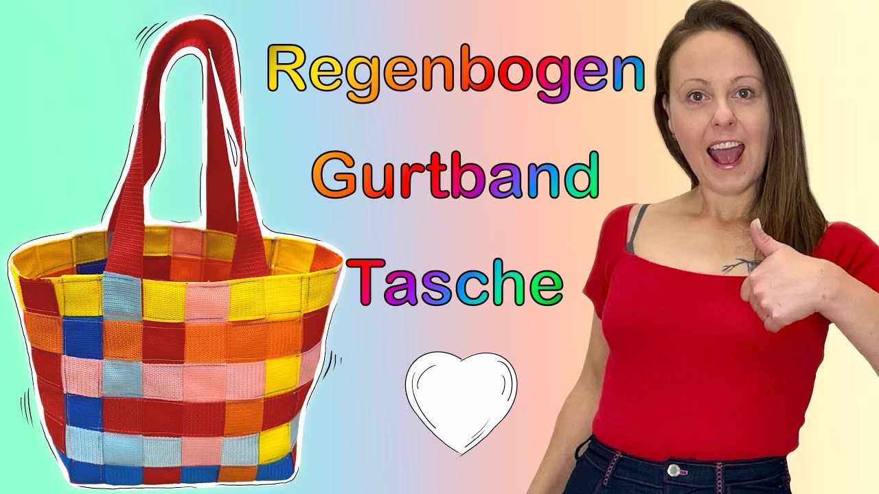 Eine Tasche nur aus Gurtband und Garn - so geht's