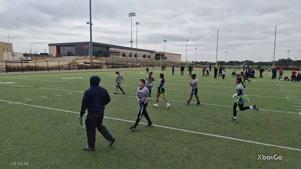 NFL FLAG Football Girls @ UTSA 2/1/26 14ucowboys vs 14uDolphins  1st half secondary cam 