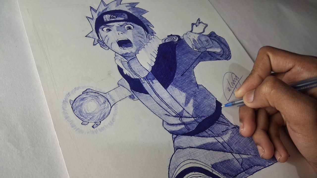 Drawing NARUTO With 5 Rs Pen😱.