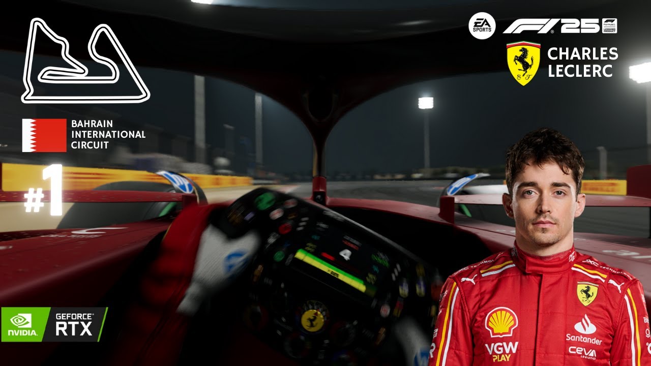 CHARLES LERCLE P1 @ BAHRAIN  INTERNATIONAL CIRCUIT - WET TRACK - F1 25 WITH CONTROLLER GAMEPLAY