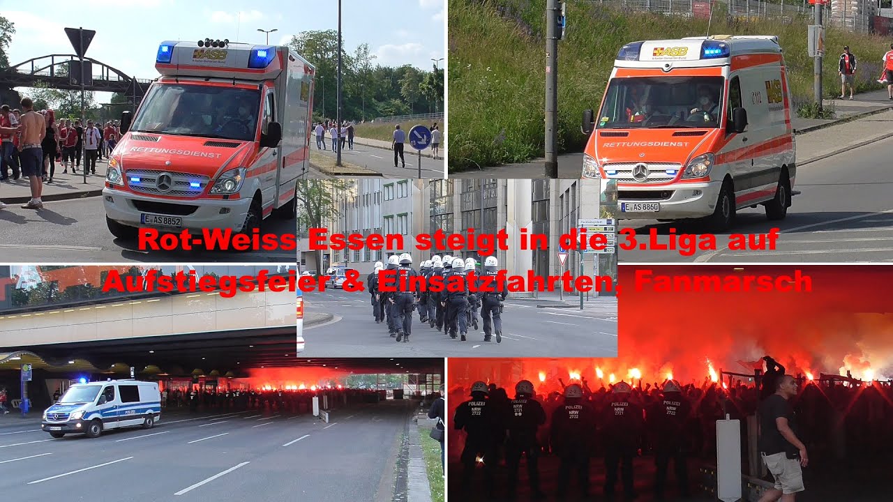 [FAN-MARSCH] Rot-Weiss Essen Steigt in die 3.Liga auf, Aufstiegsfeier & Einsatzfahrten