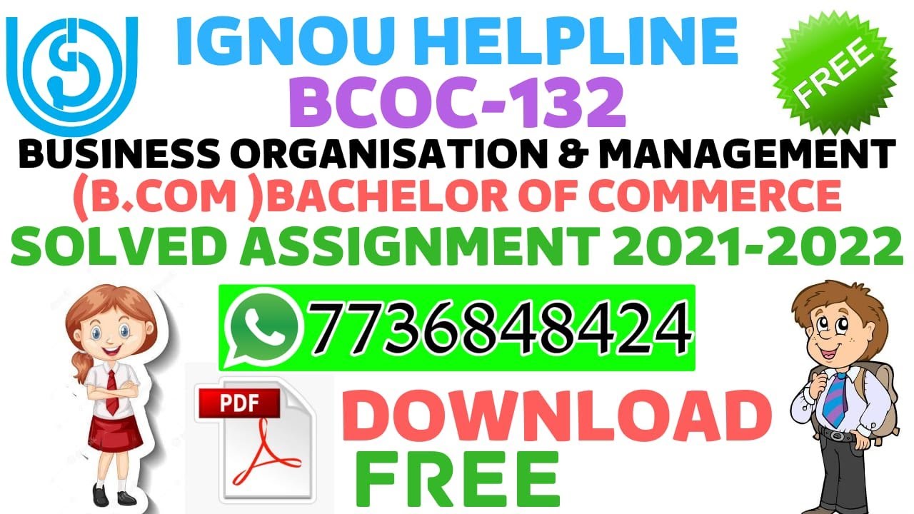 IGNOU|BCOC 132 (Business Organisation & Management) | ENGLISH MEDIUM IGNOU SOLVED ASSIGNMENT 2021-22