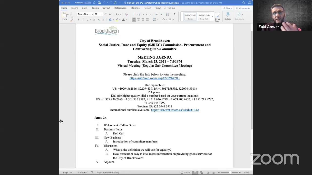 SJREC Sub-Committee Procurement and Contracting March 23 Meeting
