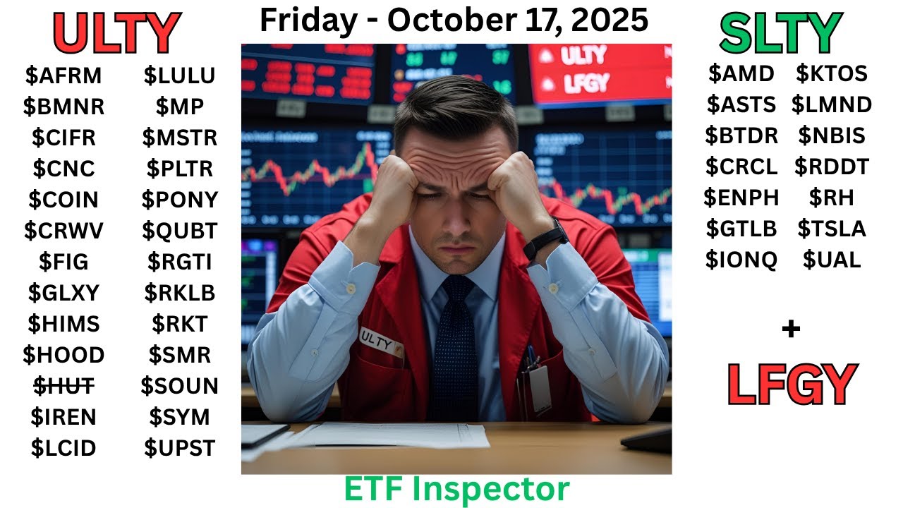 Еженедельные выплаты по ETF YieldMax ULTY, SLTY и LFGY. Сделки и активы в пятницу, 17.10.25