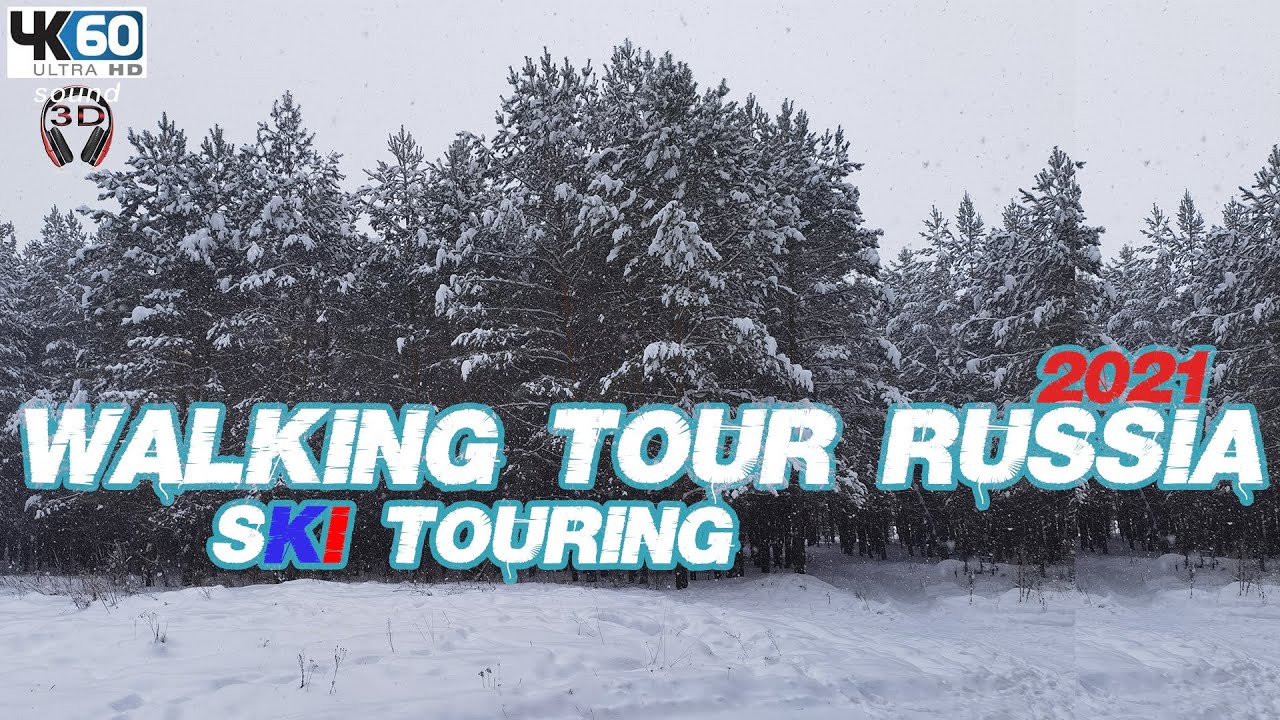 WALKING tour in Russia winter forest 2021|Ski touring 4k 60fps