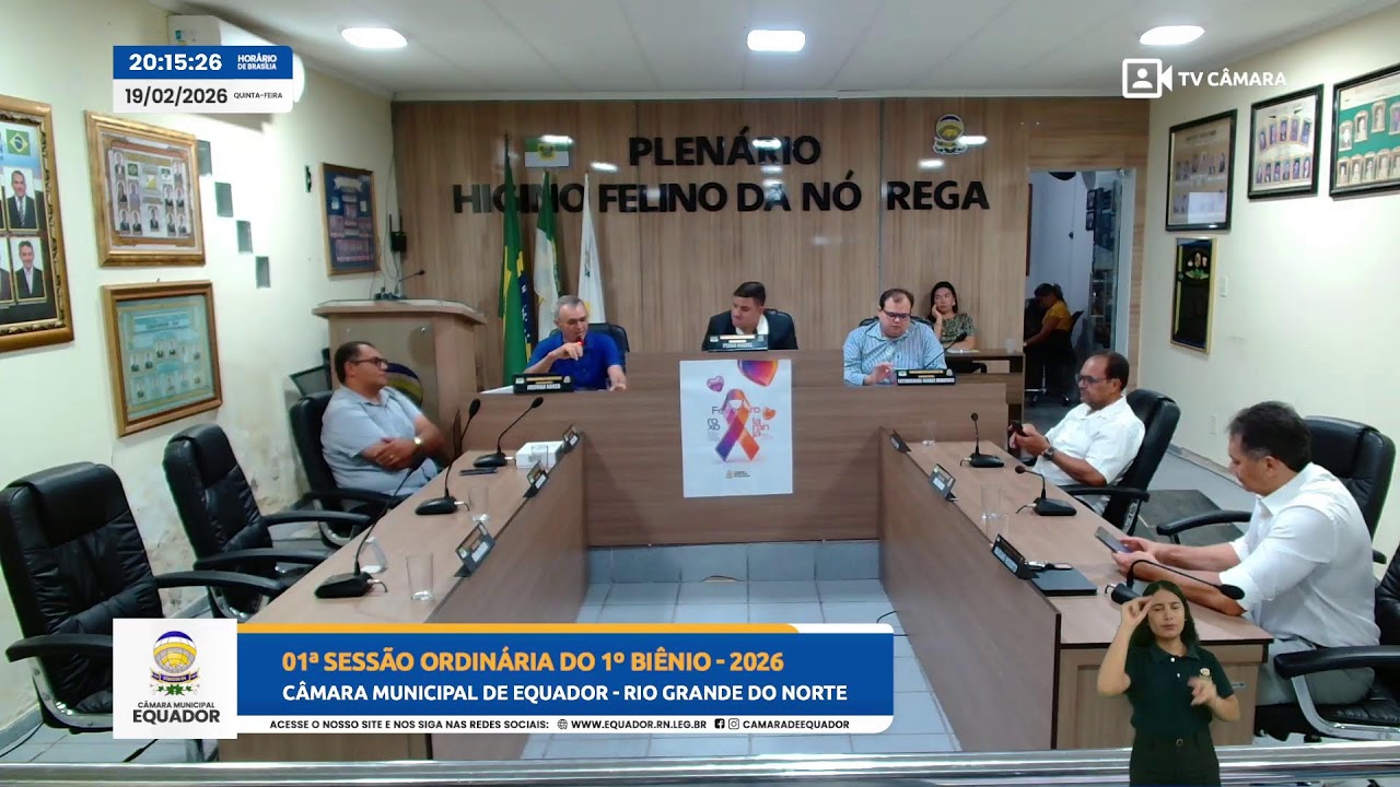 01ª Sessão Ordinária do 1º Biênio - 2026 - Câmara Municipal de Equador - (19/02/2026)
