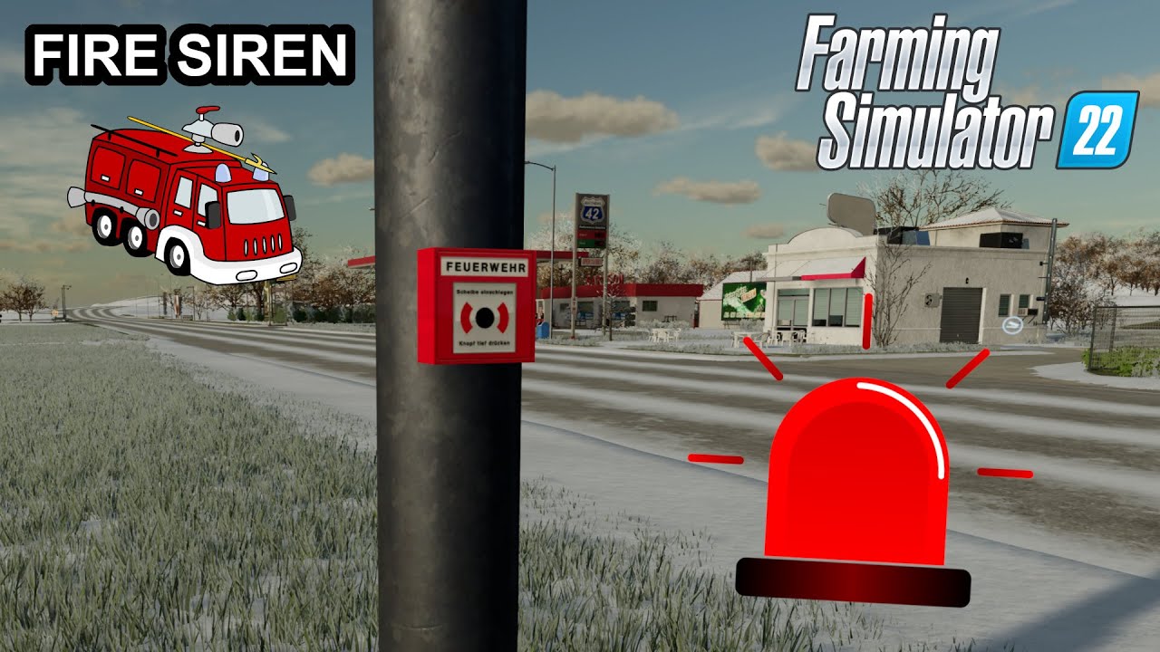 REAL Fire Siren - Farming Simulator 2022 [FS 22 LS 22 Placeable Building Mod] #farming #games #fire