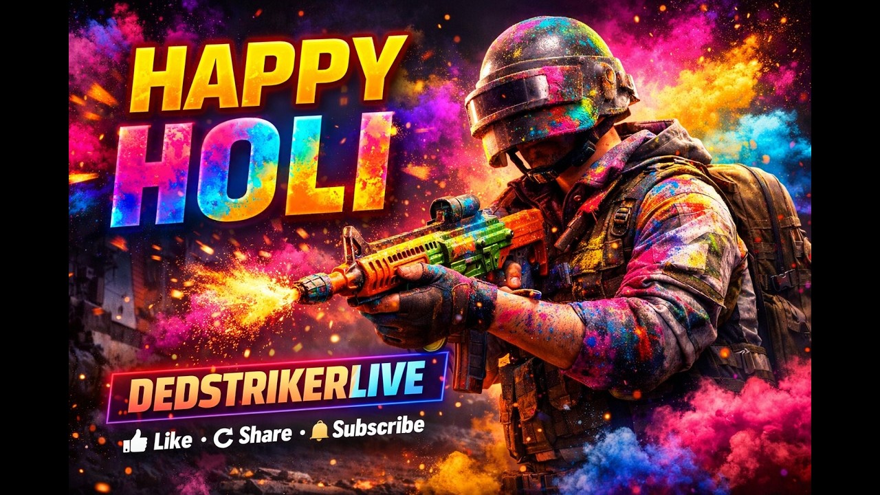 Happy Holi Guys 🌈🎮Rang bhi OP, Gameplay bhi OP 🔥— DedStrikerLive #bgmi  #bgmilive  #gaming