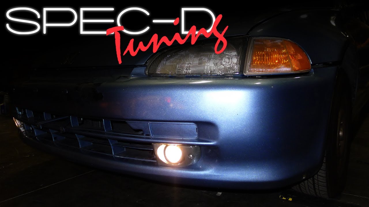 SPECDTUNING INSTALLATION VIDEO: 1992 - 1995 HONDA CIVIC 4 DOOR FOG LIGHT KITS